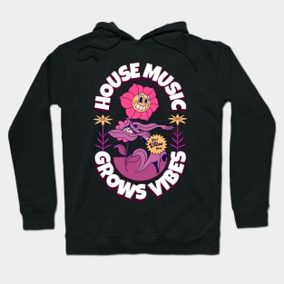 HOUSE MUSIC - Grows Vibes (White/Purple/pink/gold) Hoodie